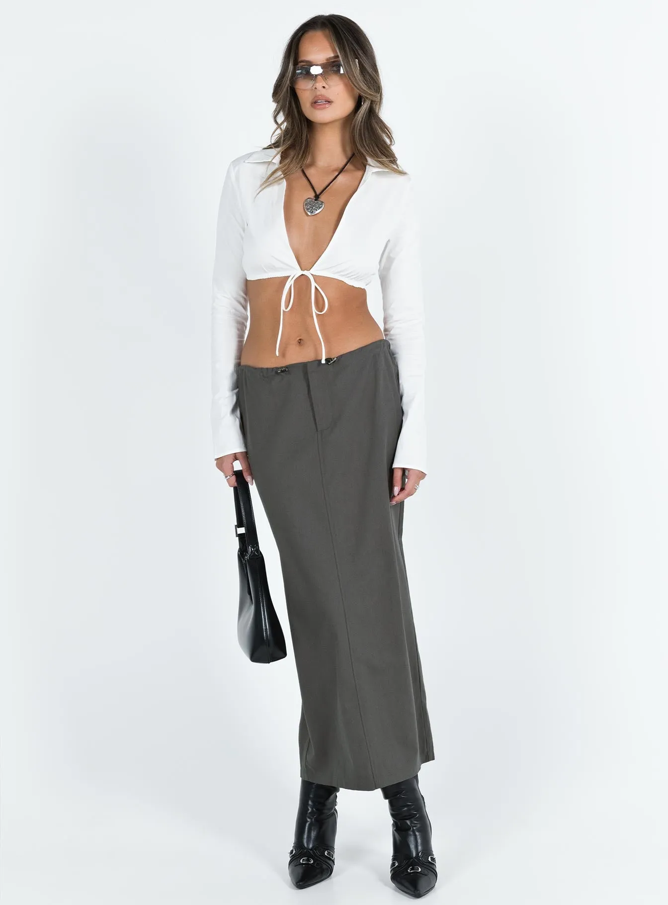 Mistry Midi Skirt Slate sold by Princess Polly product image thumbnail 2