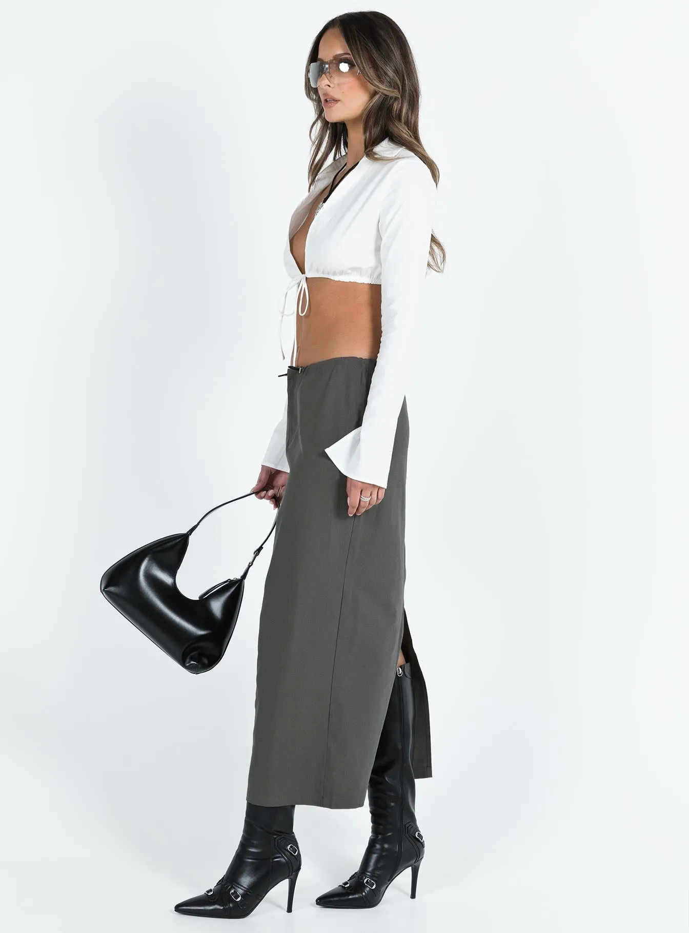 Mistry Midi Skirt Slate sold by Princess Polly product image thumbnail 4