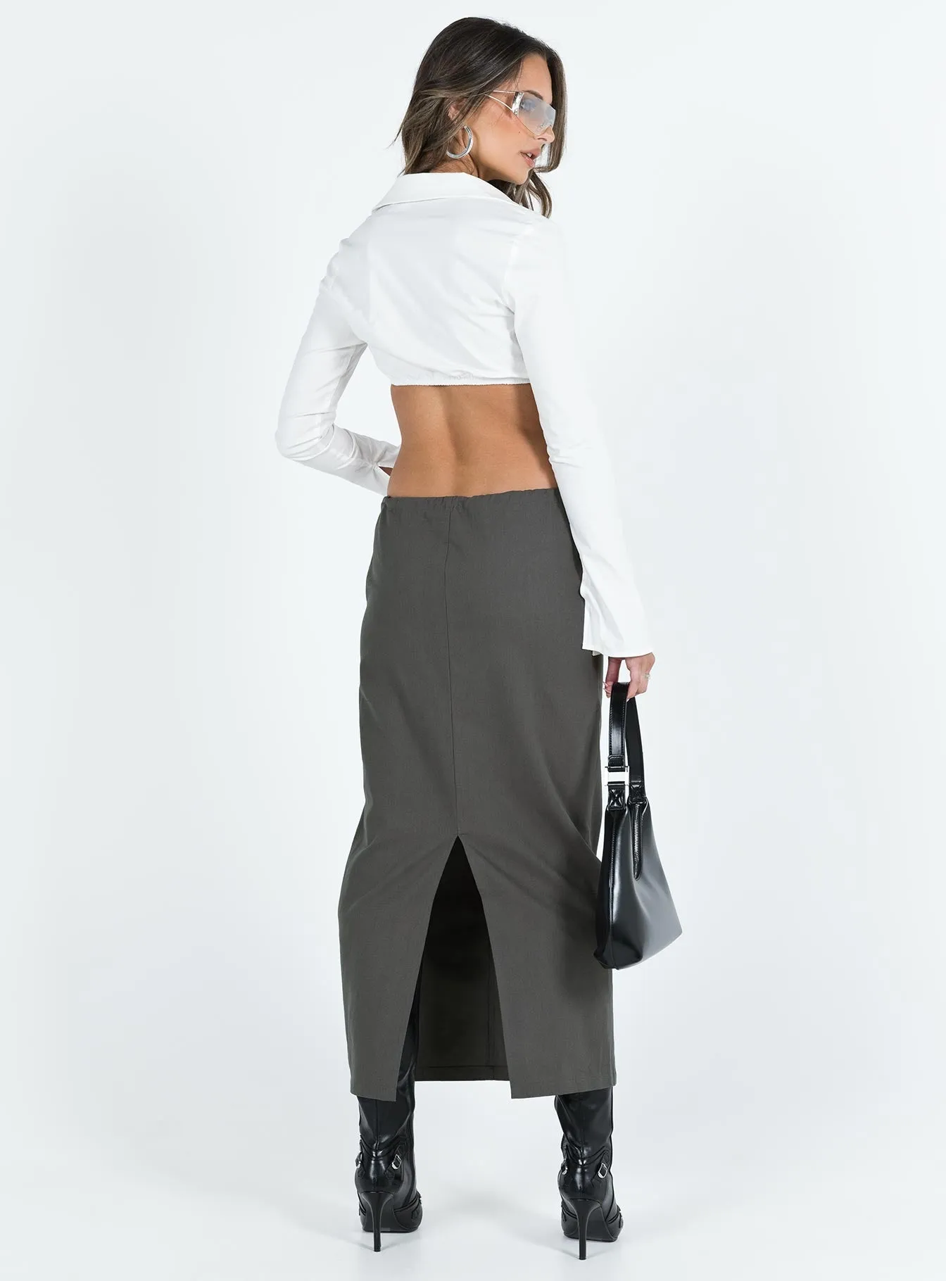 Mistry Midi Skirt Slate sold by Princess Polly product image thumbnail 5