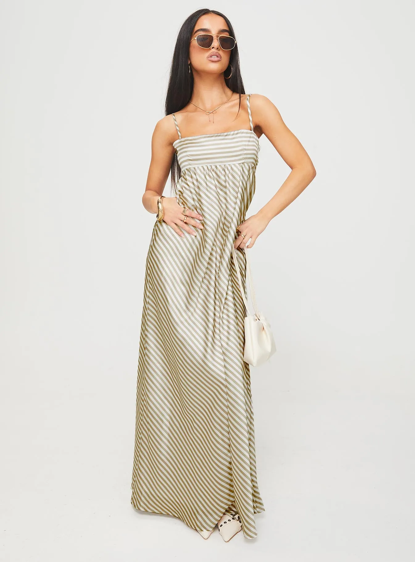 Pansotti Maxi Dress Beige / White Stripe sold by Princess Polly product image thumbnail 2