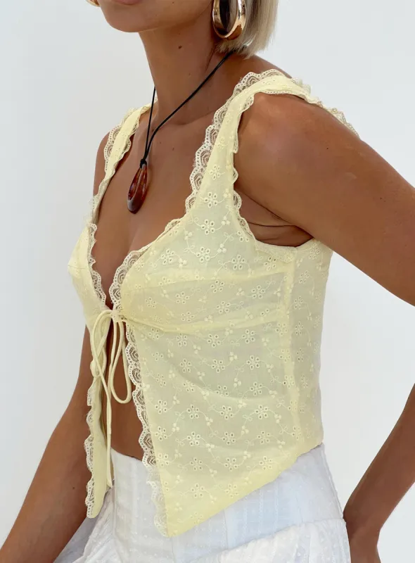 Merrelle Top Lemon sold by Princess Polly