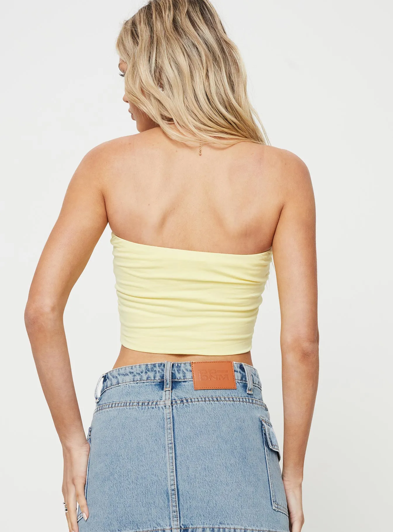 Princess Polly Bubble Tube Top Yellow / Pink sold by Princess Polly product image thumbnail 5