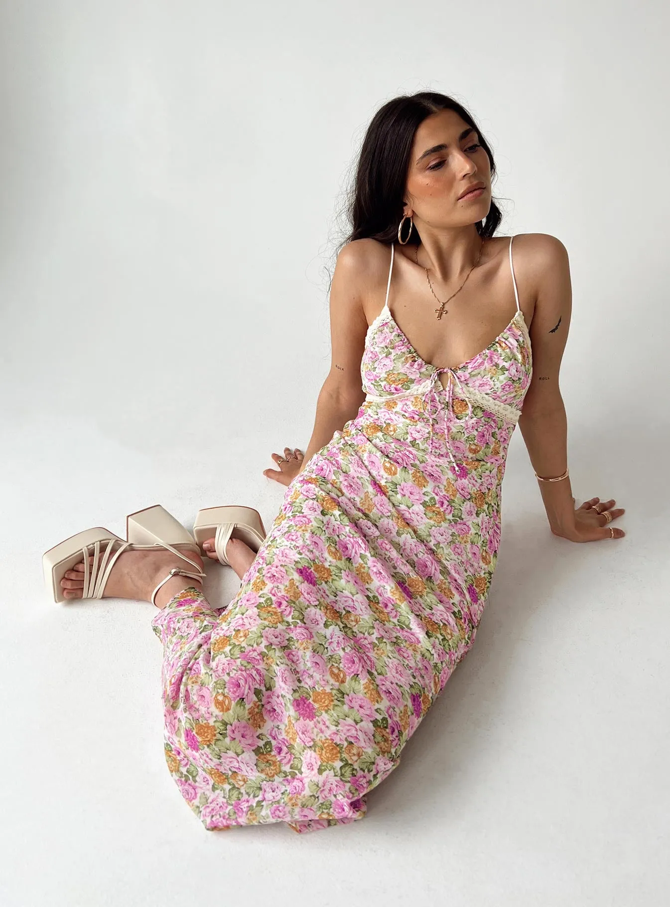 Emily Maxi Dress Pink Floral Petite sold by Princess Polly