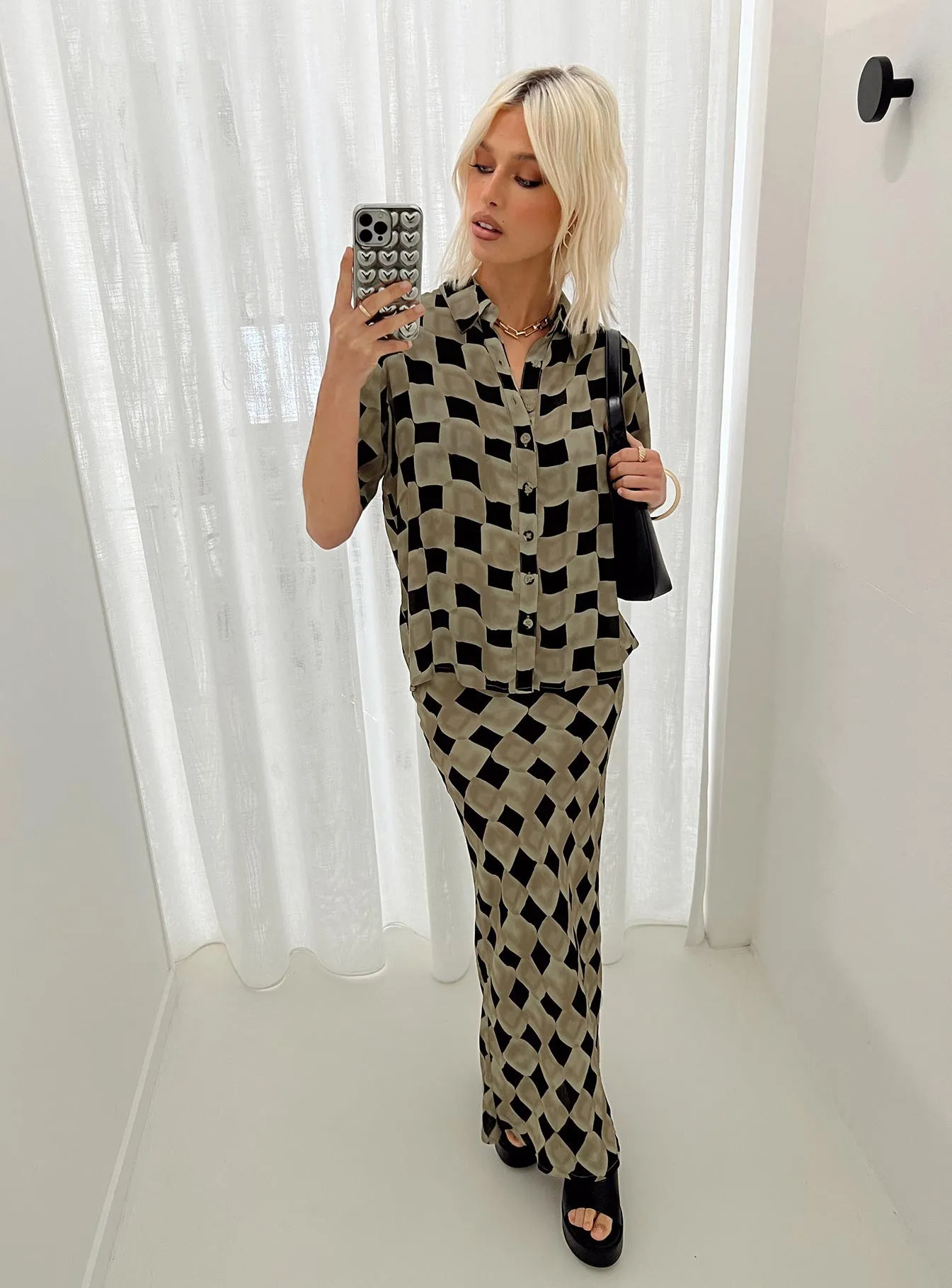 Bekka Set Brown / Black sold by Princess Polly