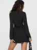 Hagner Long Sleeve Mini Dress Black sold by Princess Polly