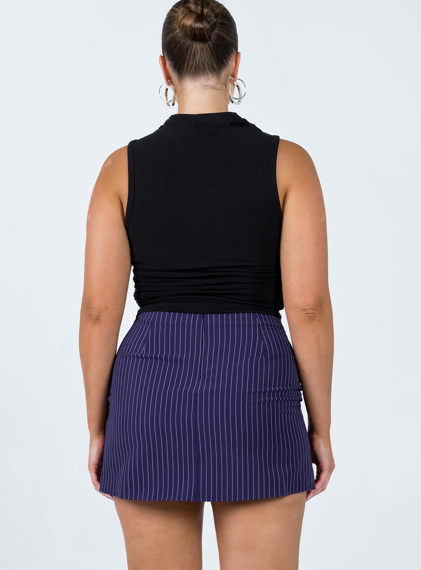 Selby Mini Skirt Navy Pinstripe sold by Princess Polly product image thumbnail 4