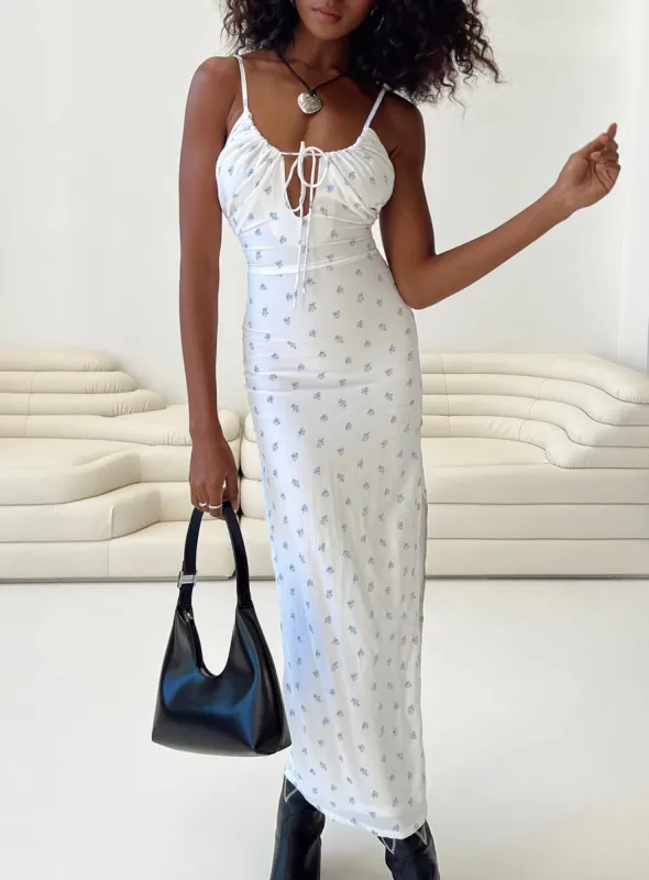 Brailey Maxi Dress Blue Floral sold by Princess Polly
