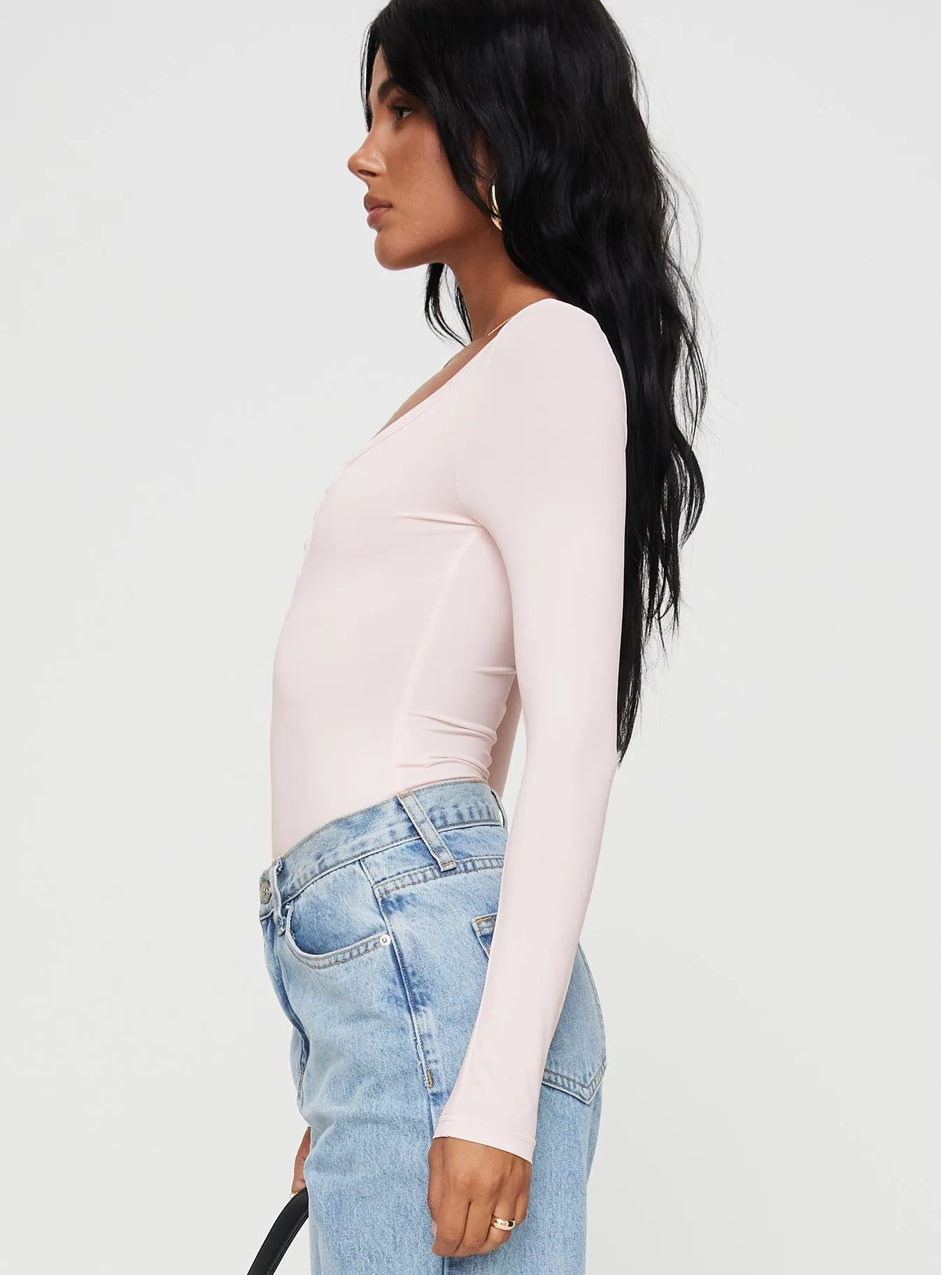 Delgado Long Sleeve Bodysuit Pink sold by Princess Polly product image thumbnail 3