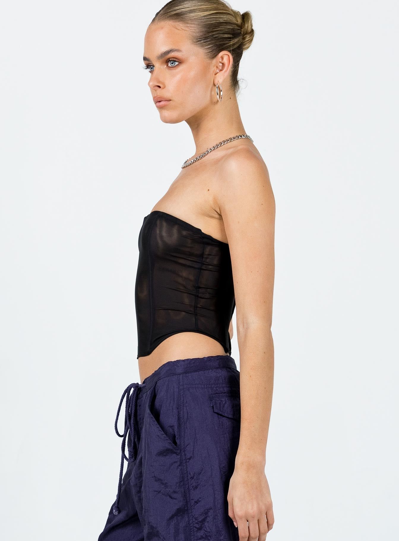 Morso Mesh Corset Top Black sold by Princess Polly product image thumbnail 3