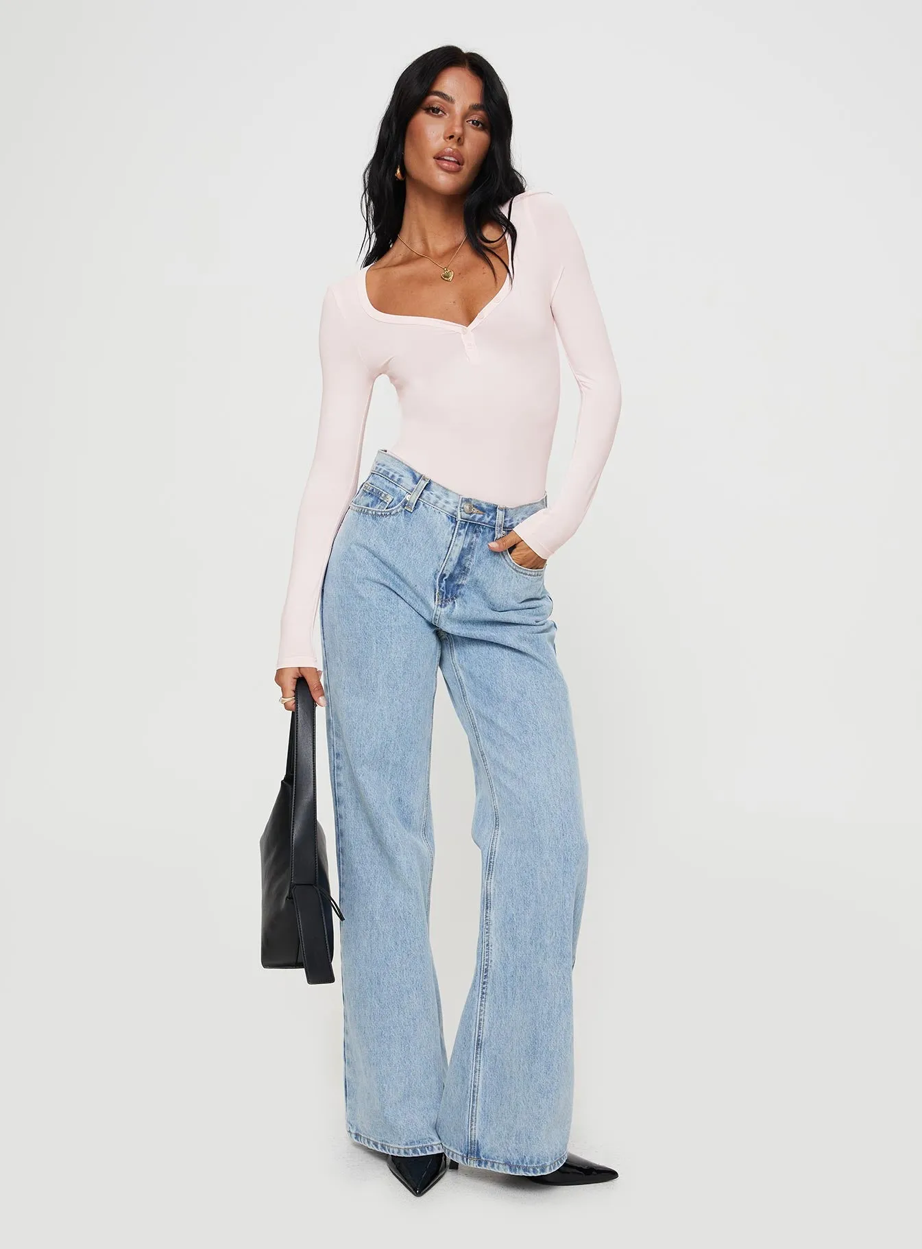 Delgado Long Sleeve Bodysuit Pink sold by Princess Polly product image thumbnail 2