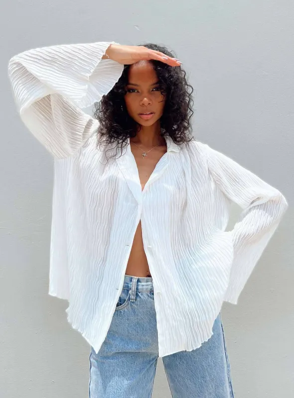 Selma Shirt White sold by Princess Polly
