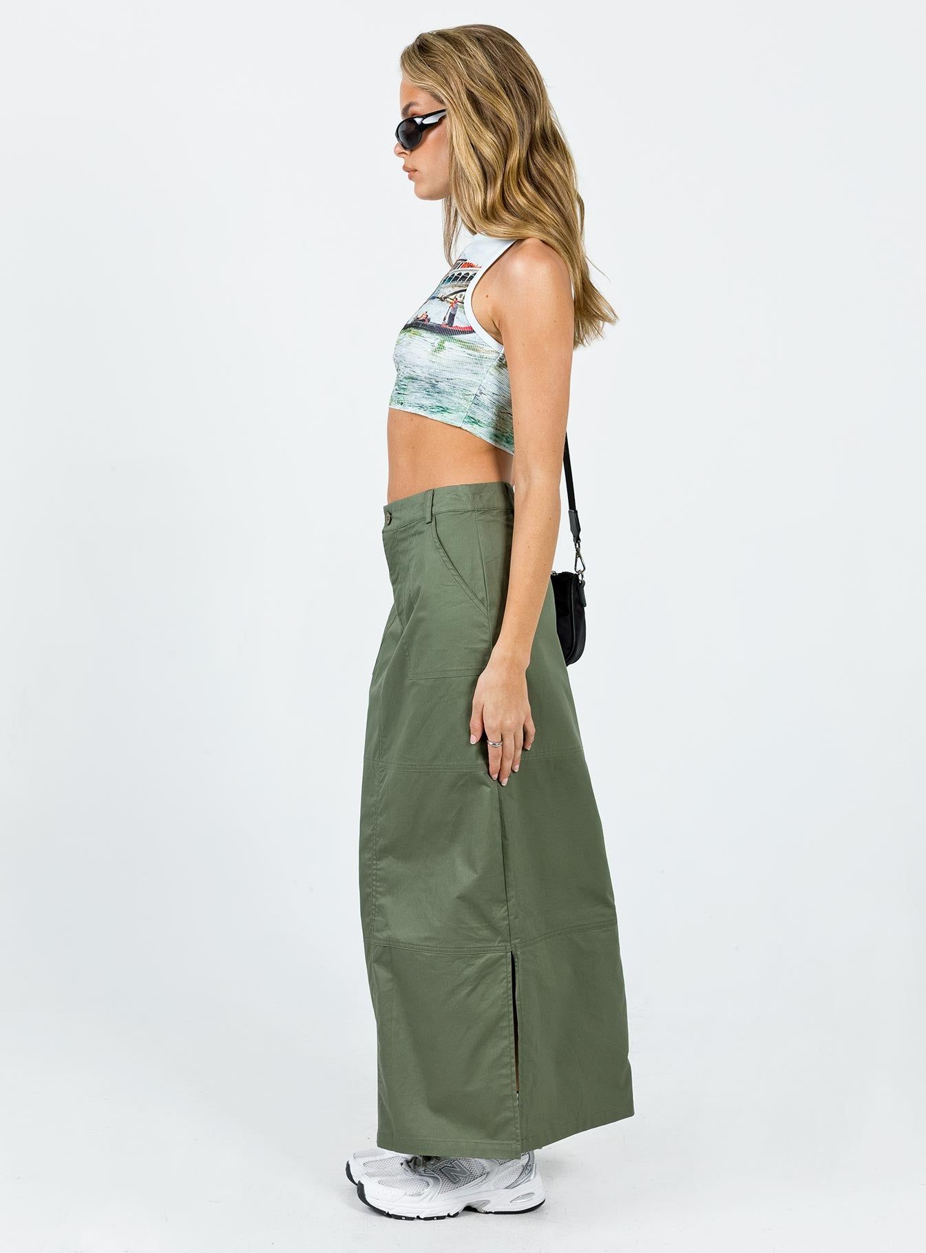 Devine Cargo Maxi Skirt Khaki sold by Princess Polly product image thumbnail 4