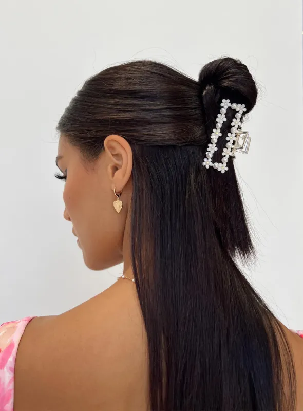 Alessandara Hair Clip White sold by Princess Polly