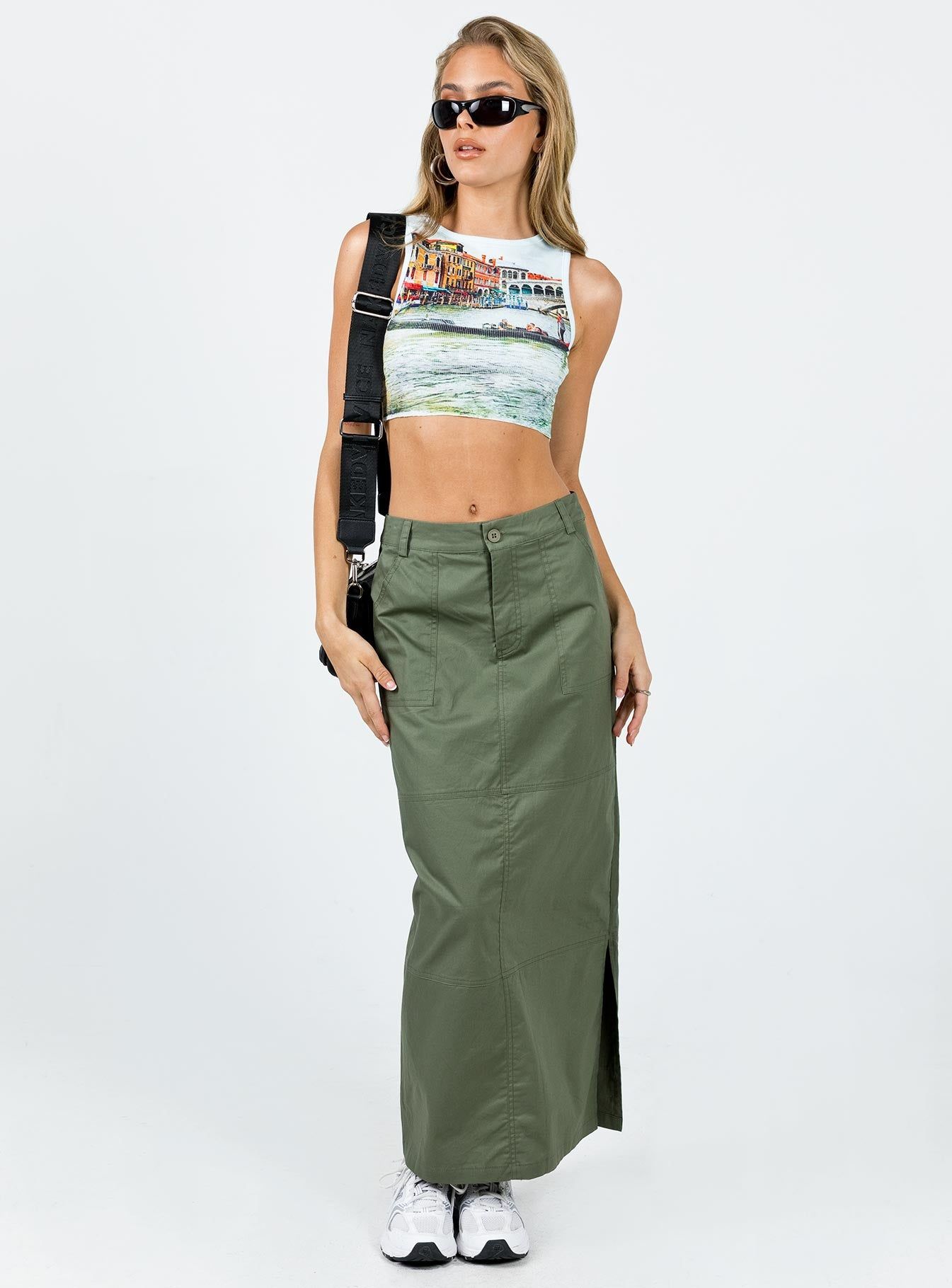 Devine Cargo Maxi Skirt Khaki sold by Princess Polly product image thumbnail 3