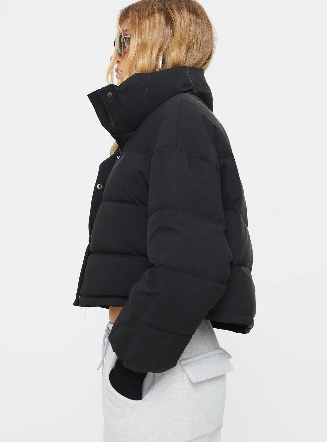 Anakin Puffer Jacket Black sold by Princess Polly product image thumbnail 4