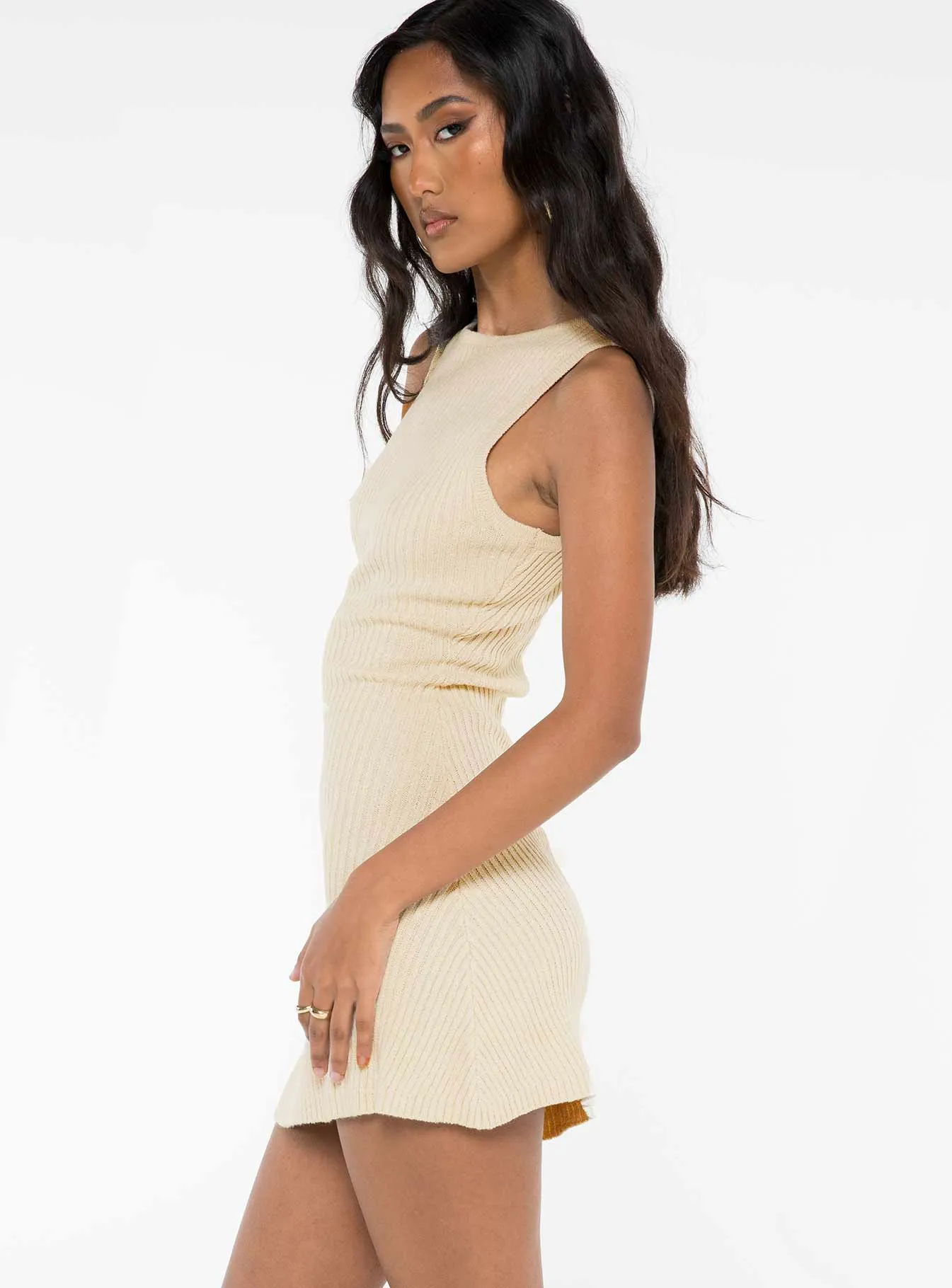 Osment Knit Mini Dress Cream sold by Princess Polly product image thumbnail 4