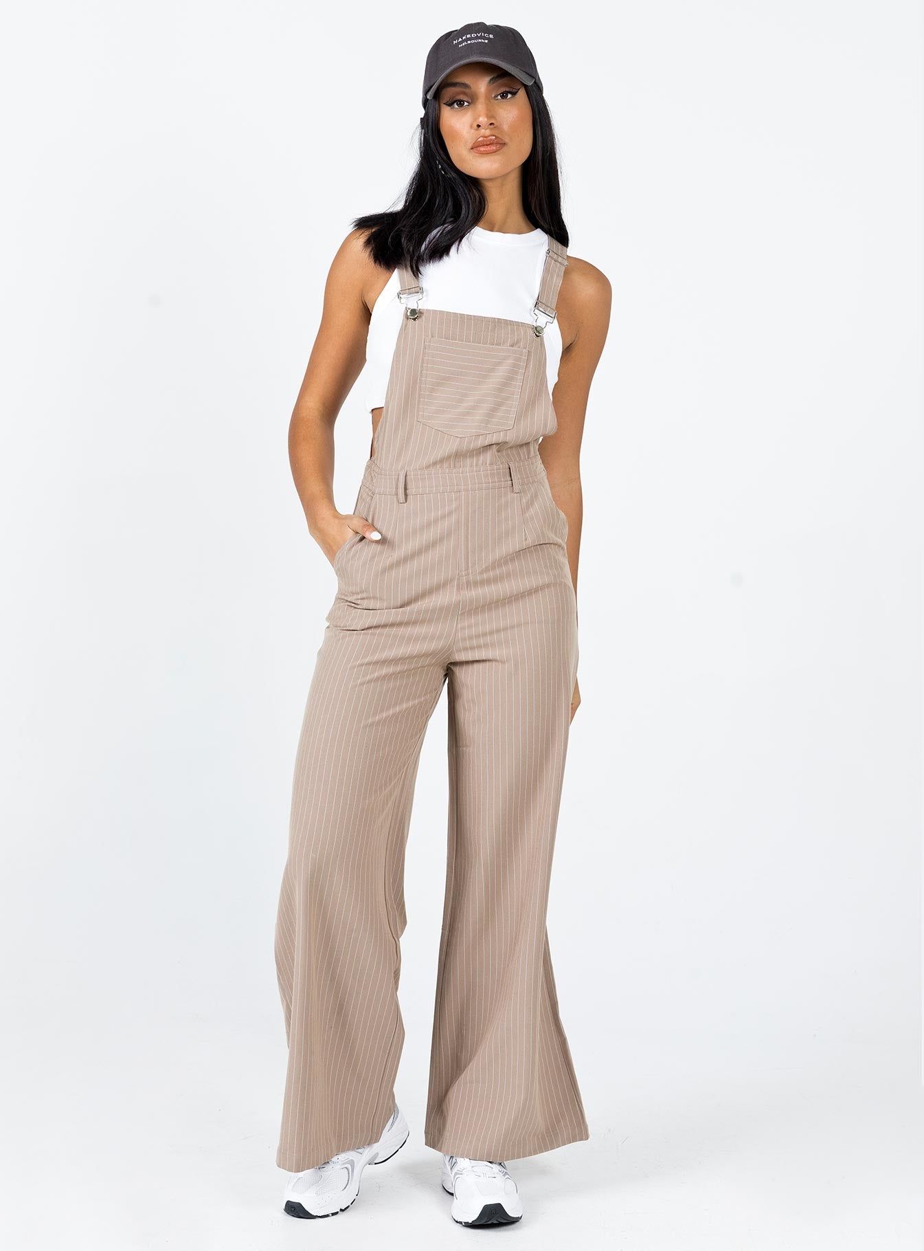 Hayden Overalls Beige sold by Princess Polly
