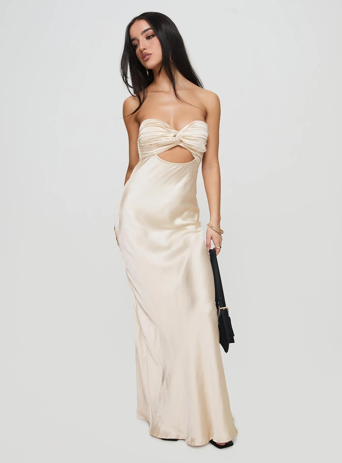 Faviola Strapless Maxi Dress Champagne sold by Princess Polly product image thumbnail 3