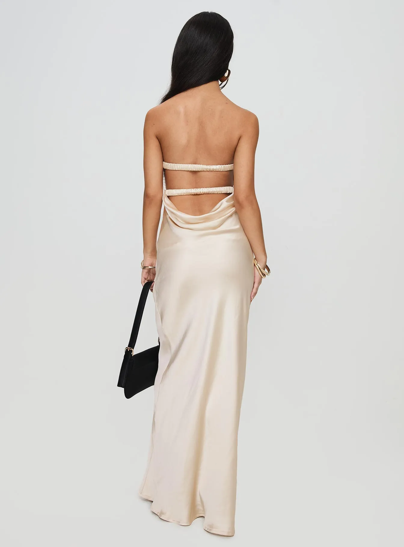 Faviola Strapless Maxi Dress Champagne sold by Princess Polly product image thumbnail 5