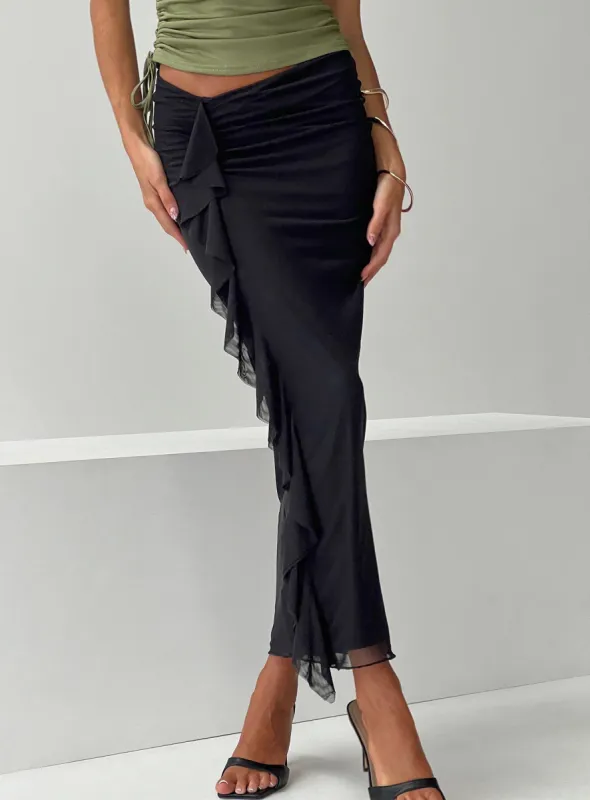 Fleming Maxi Skirt Black sold by Princess Polly