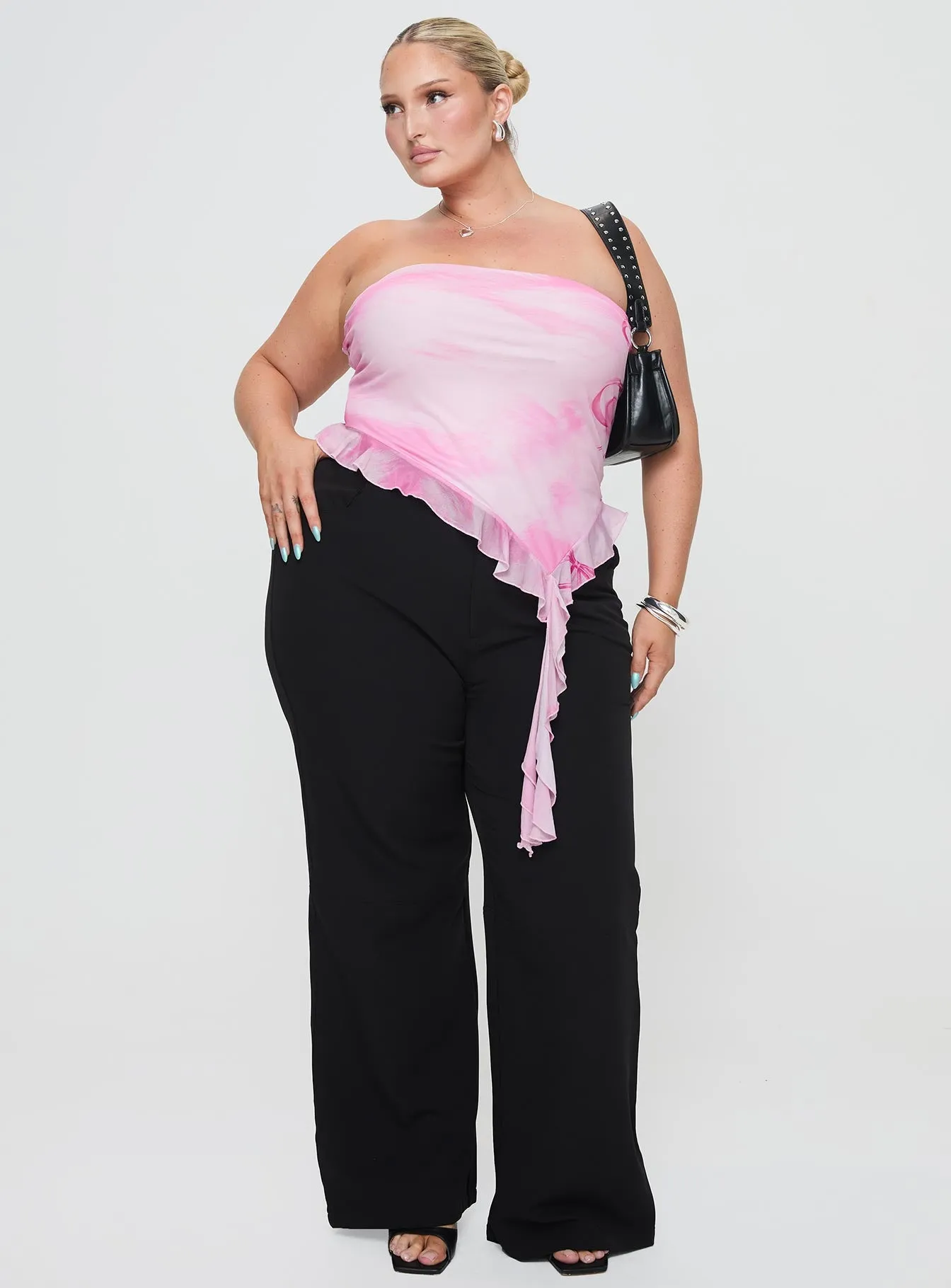 Travessa Asymmetric Tube Top Pink Curve sold by Princess Polly product image thumbnail 3