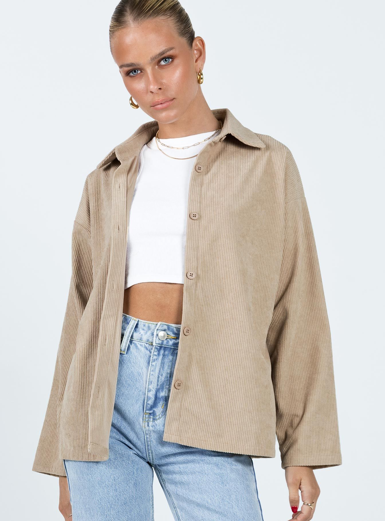 Frannie Corduroy Jacket Cream sold by Princess Polly product image thumbnail 2