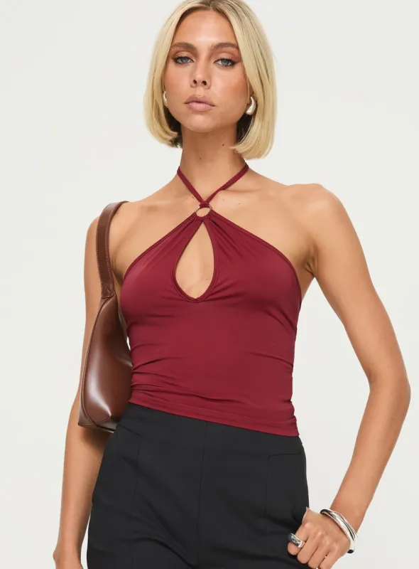 Vickie Halter Top Red sold by Princess Polly