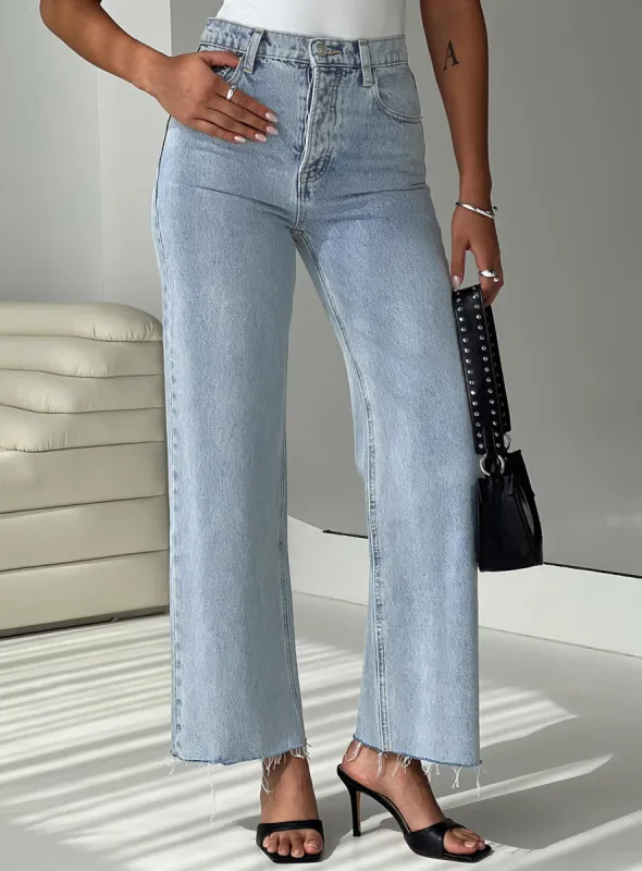 Fawcett Jeans Light Wash Denim Tall sold by Princess Polly