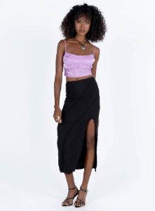 Erika Midi Skirt Black sold by Princess Polly