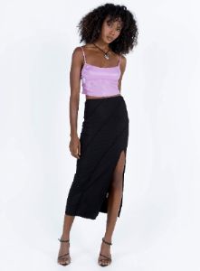 Erika Midi Skirt Black sold by Princess Polly
