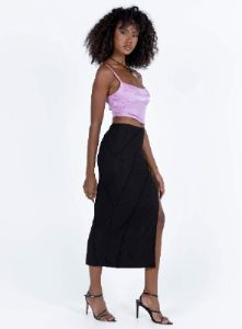 Erika Midi Skirt Black sold by Princess Polly