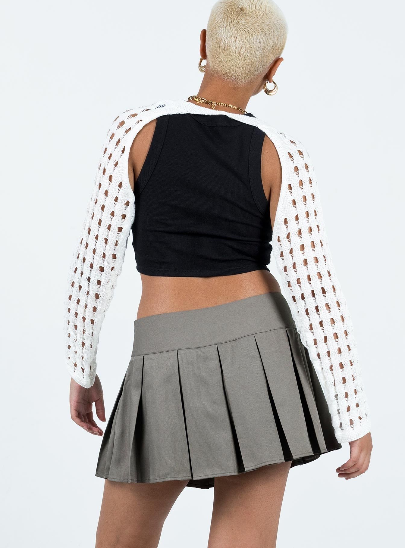 Gavin Pleated Mini Skirt Grey sold by Princess Polly product image thumbnail 5