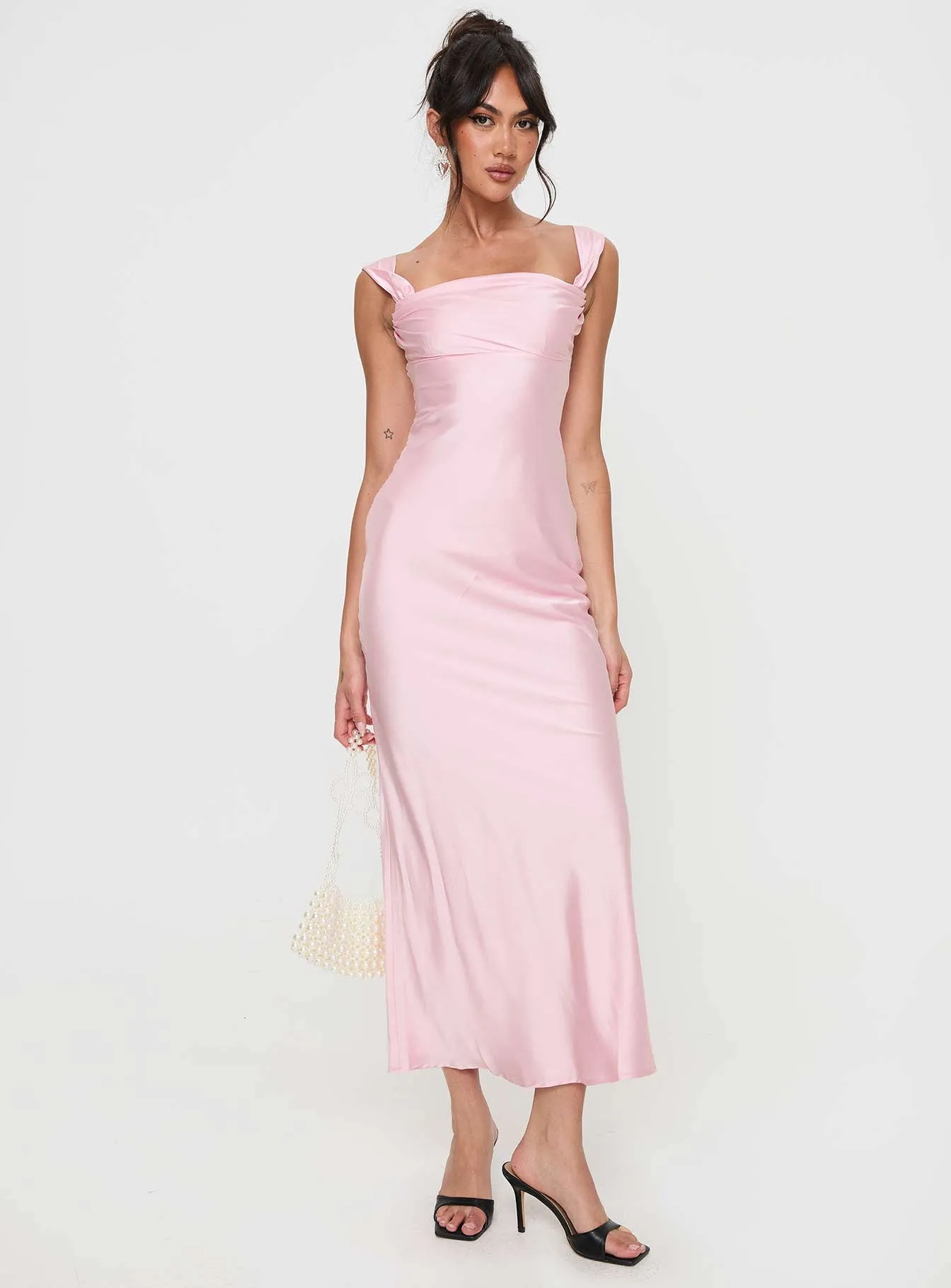 Azura Off The Shoulder Maxi Dress Pink sold by Princess Polly product image thumbnail 3