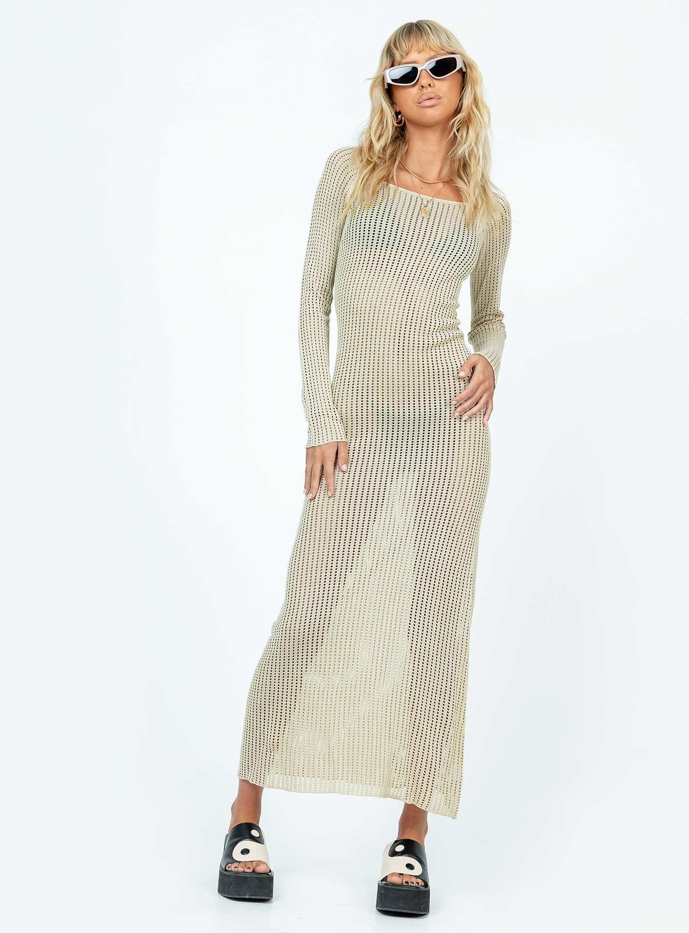 Kendor Long Sleeve Maxi Dress Beige sold by Princess Polly product image thumbnail 3