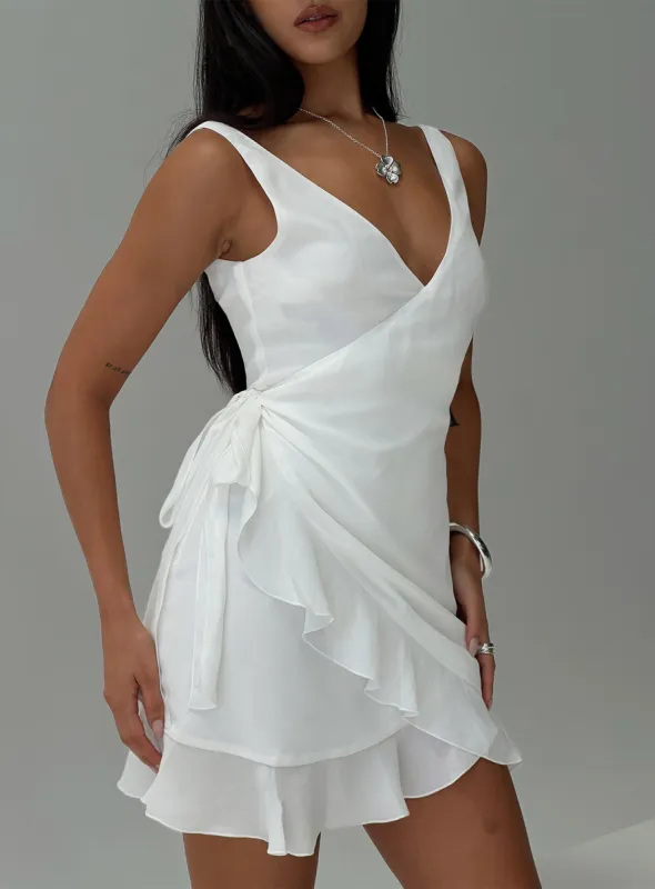 Sabelle Mini Dress White sold by Princess Polly