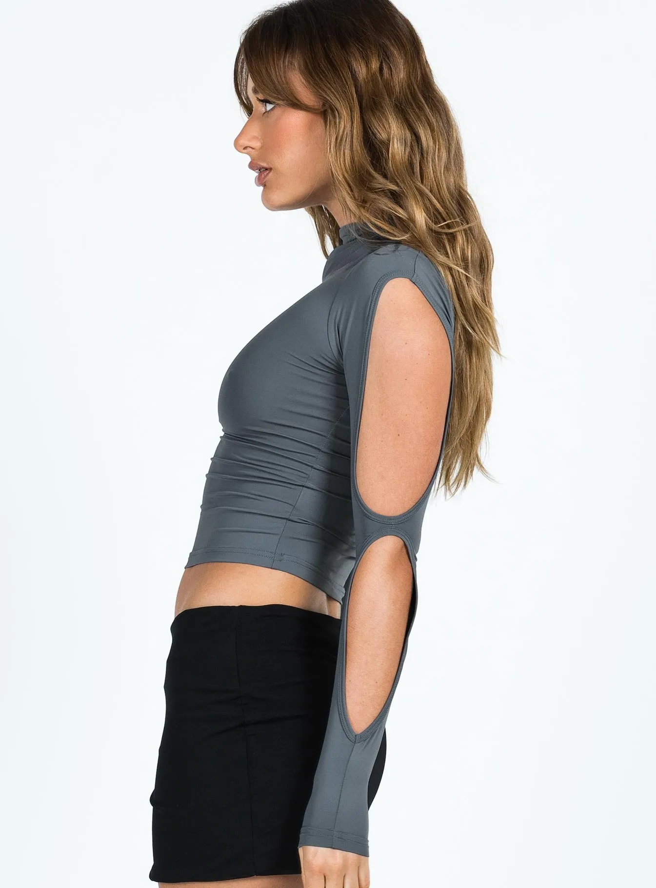 Boni Long Sleeve Top Slate sold by Princess Polly product image thumbnail 4
