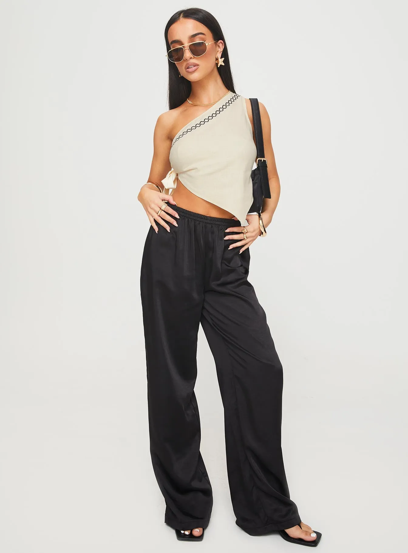 Frankle Top Cream/black sold by Princess Polly product image thumbnail 3