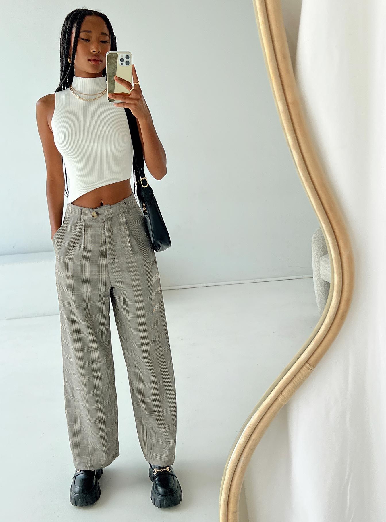 Vail Pants Beige Check sold by Princess Polly product image thumbnail 3