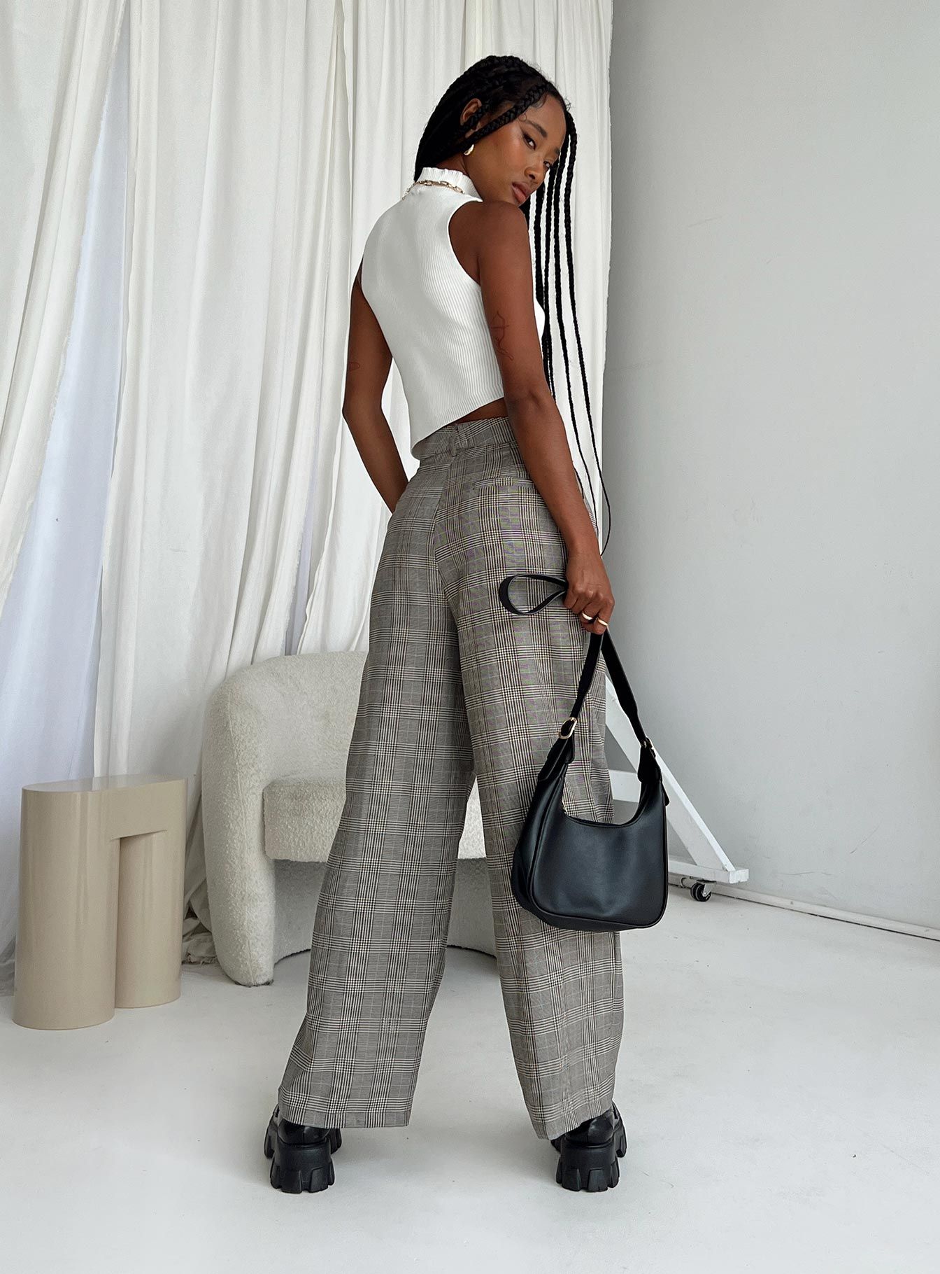 Vail Pants Beige Check sold by Princess Polly product image thumbnail 4
