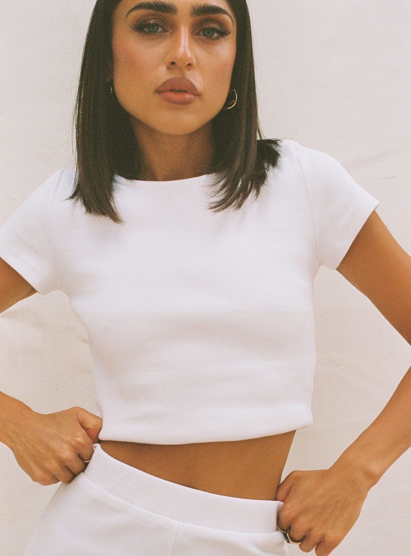 Classic Crop Tee White Petite sold by Princess Polly