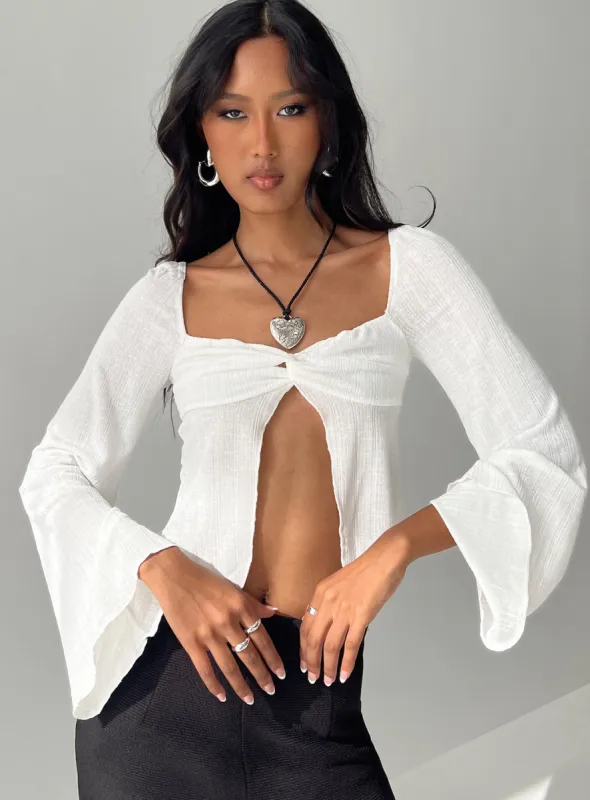 Mani Top Long Sleeve White sold by Princess Polly