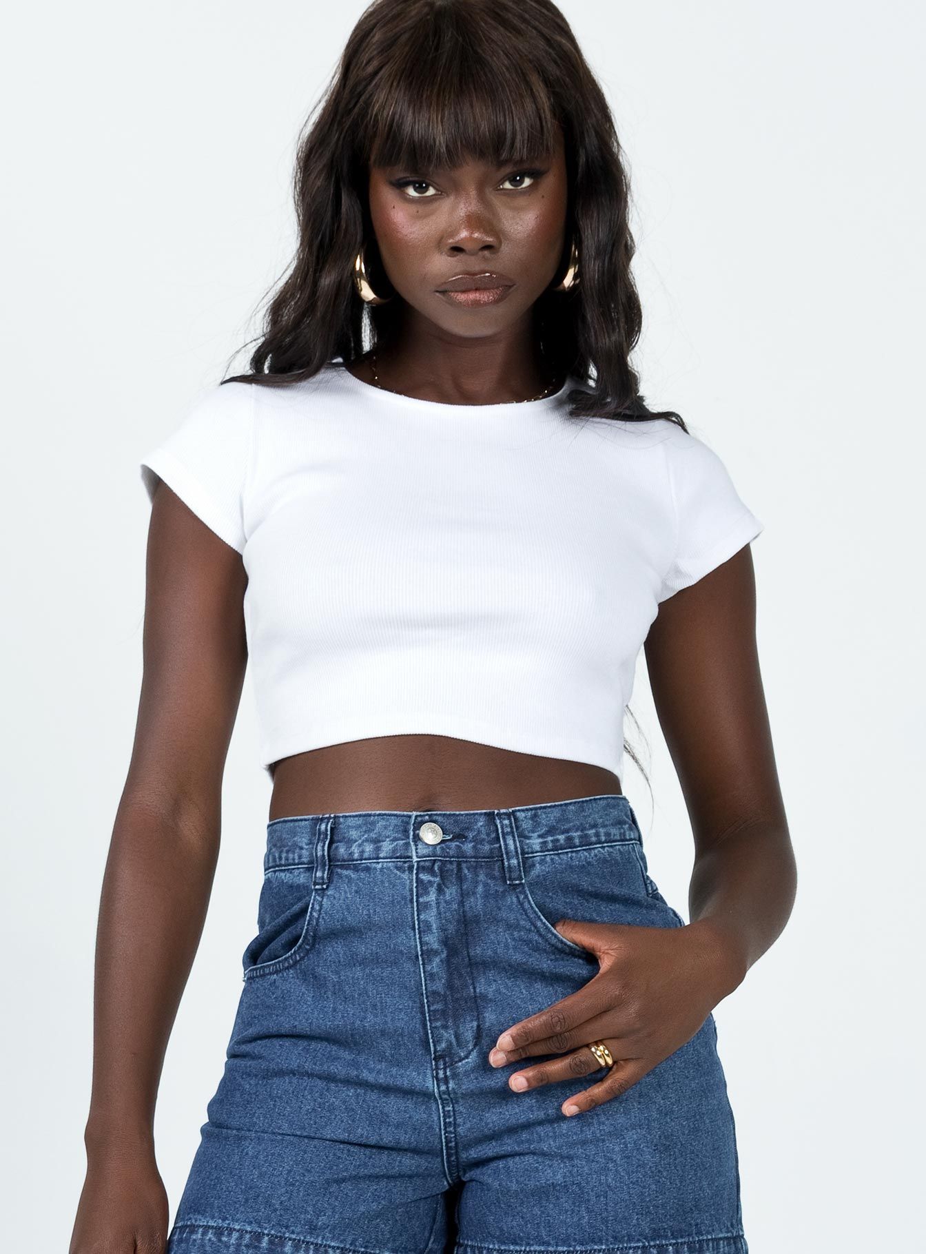 Classic Crop Tee White Petite sold by Princess Polly product image thumbnail 2