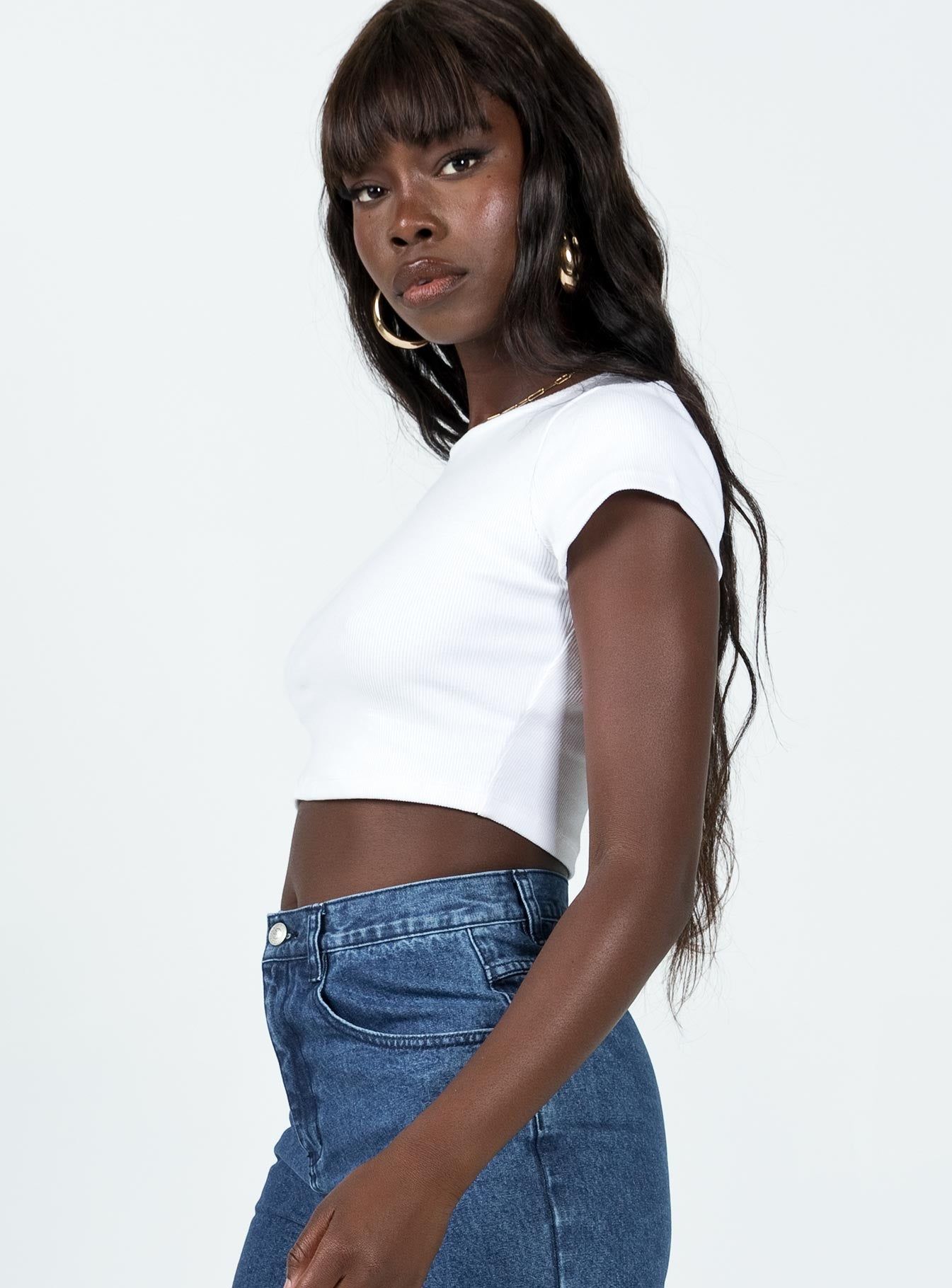 Classic Crop Tee White Petite sold by Princess Polly product image thumbnail 4