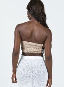 Fontaine Strapless Top Beige sold by Princess Polly