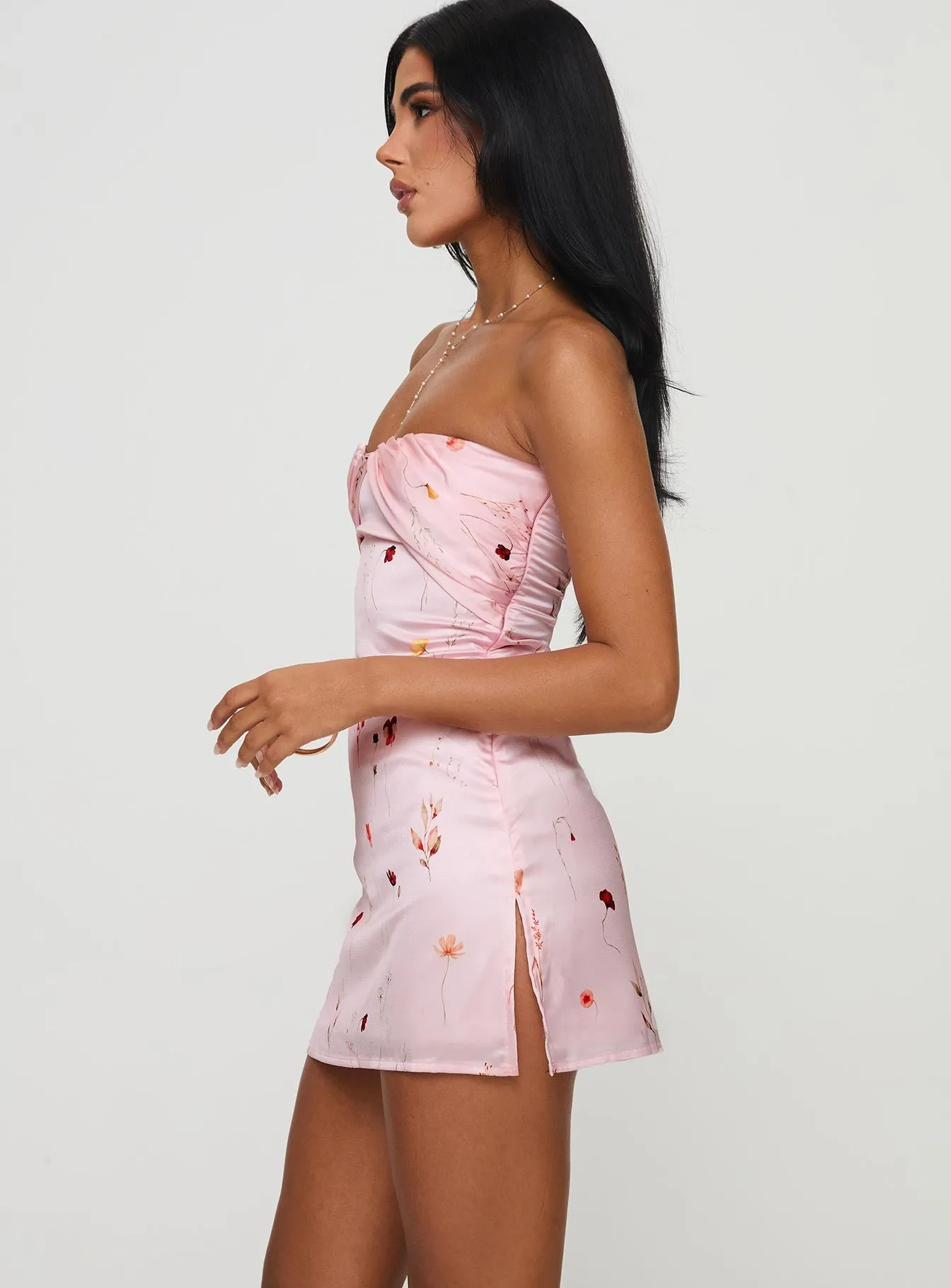 Irena Strapless Mini Dress Pink Floral sold by Princess Polly product image thumbnail 4