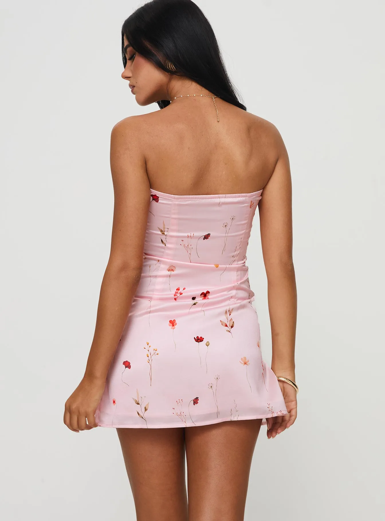 Irena Strapless Mini Dress Pink Floral sold by Princess Polly product image thumbnail 5