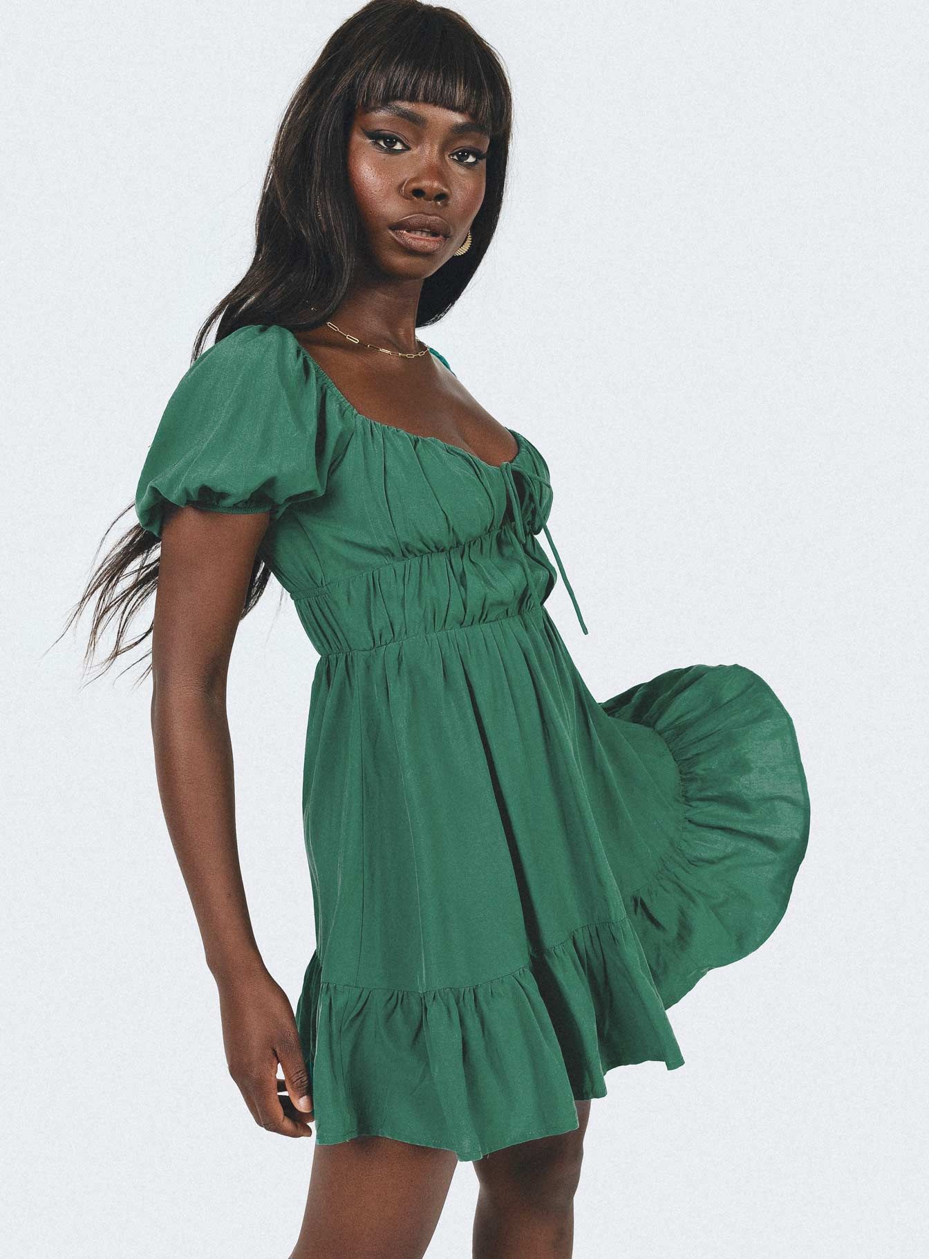 Jacquie Mini Dress Green sold by Princess Polly