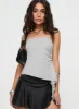 Zechariah Strapless Top Silver sold by Princess Polly