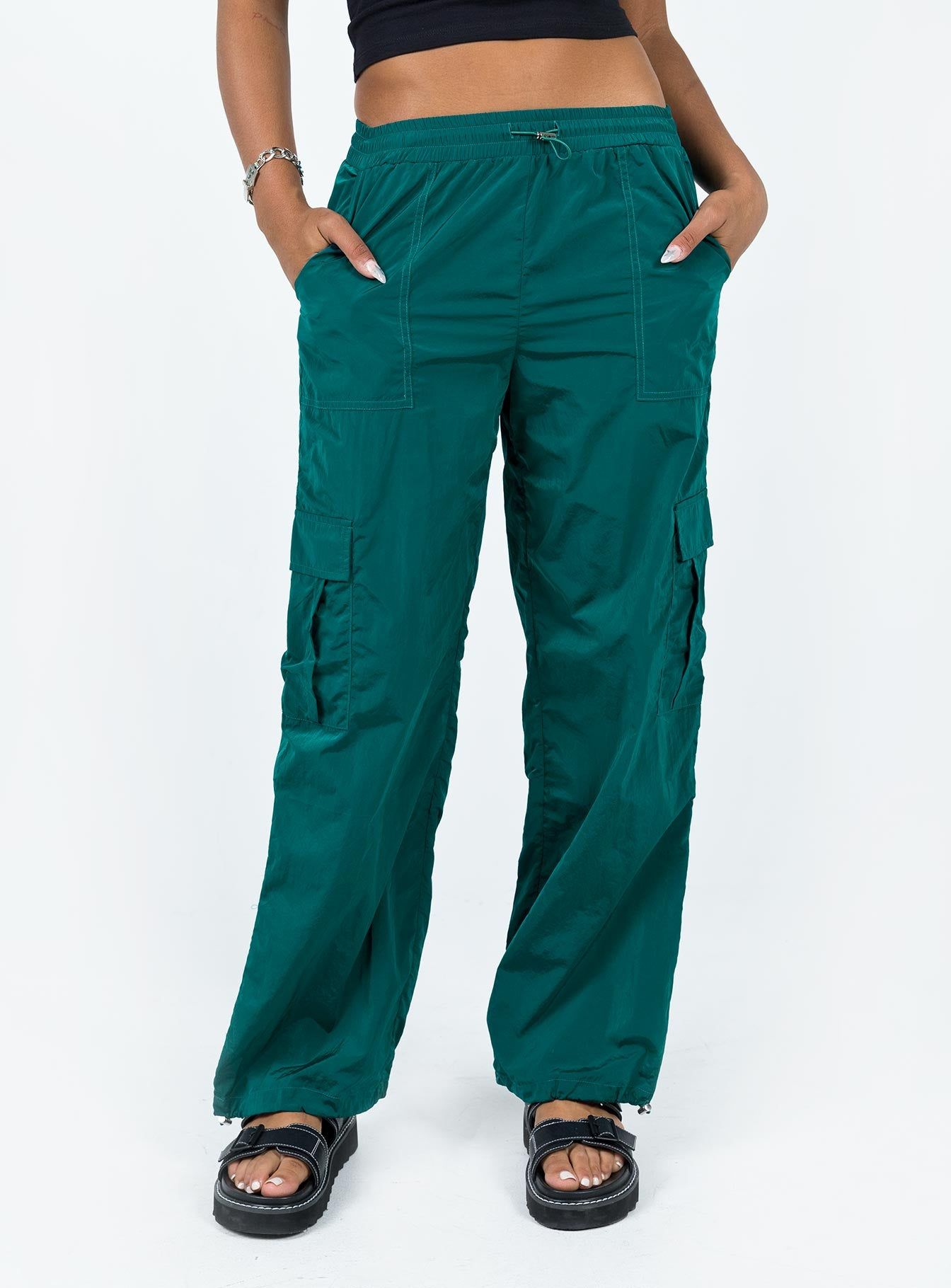 Gama Parachute Pants Teal sold by Princess Polly