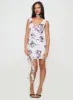 Varney Frill Mini Dress White / Purple Floral sold by Princess Polly